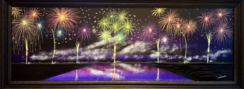 夜空いっぱいに広がる花火のパノラマ